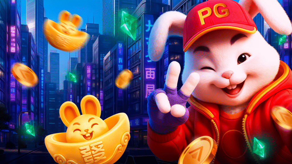 Fortune Rabbit olhando para a tela